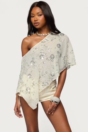 Triana Bead & Sequin Chiffon Poncho