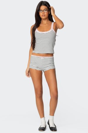 Sofi Striped Ribbed Shorts