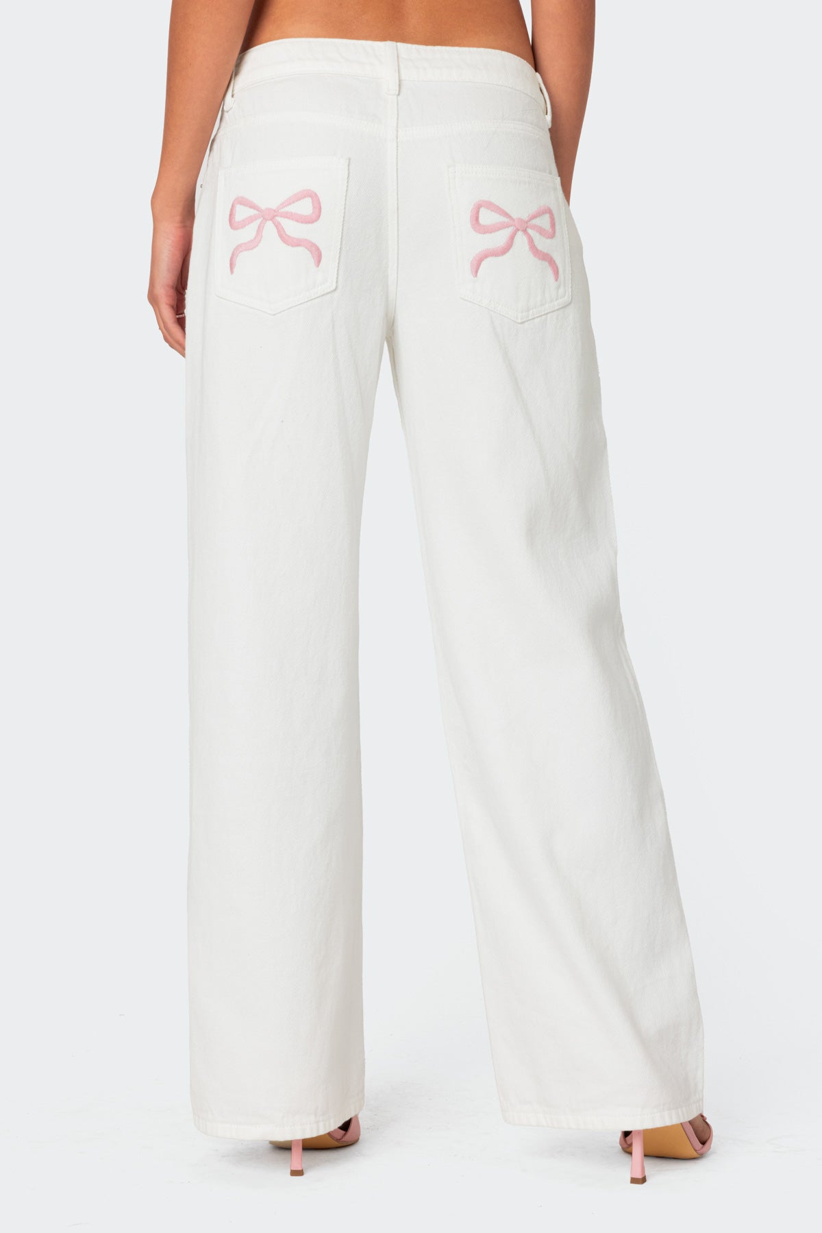 Bow Pocket Low Rise Baggy Jeans - Image 4