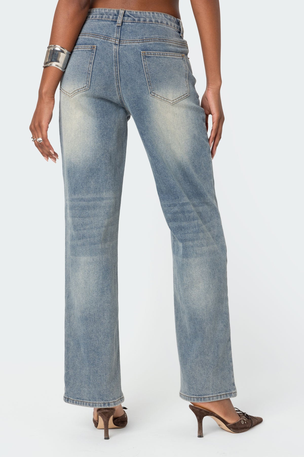 Amia Mid Rise Straight Leg Jeans - Image 4