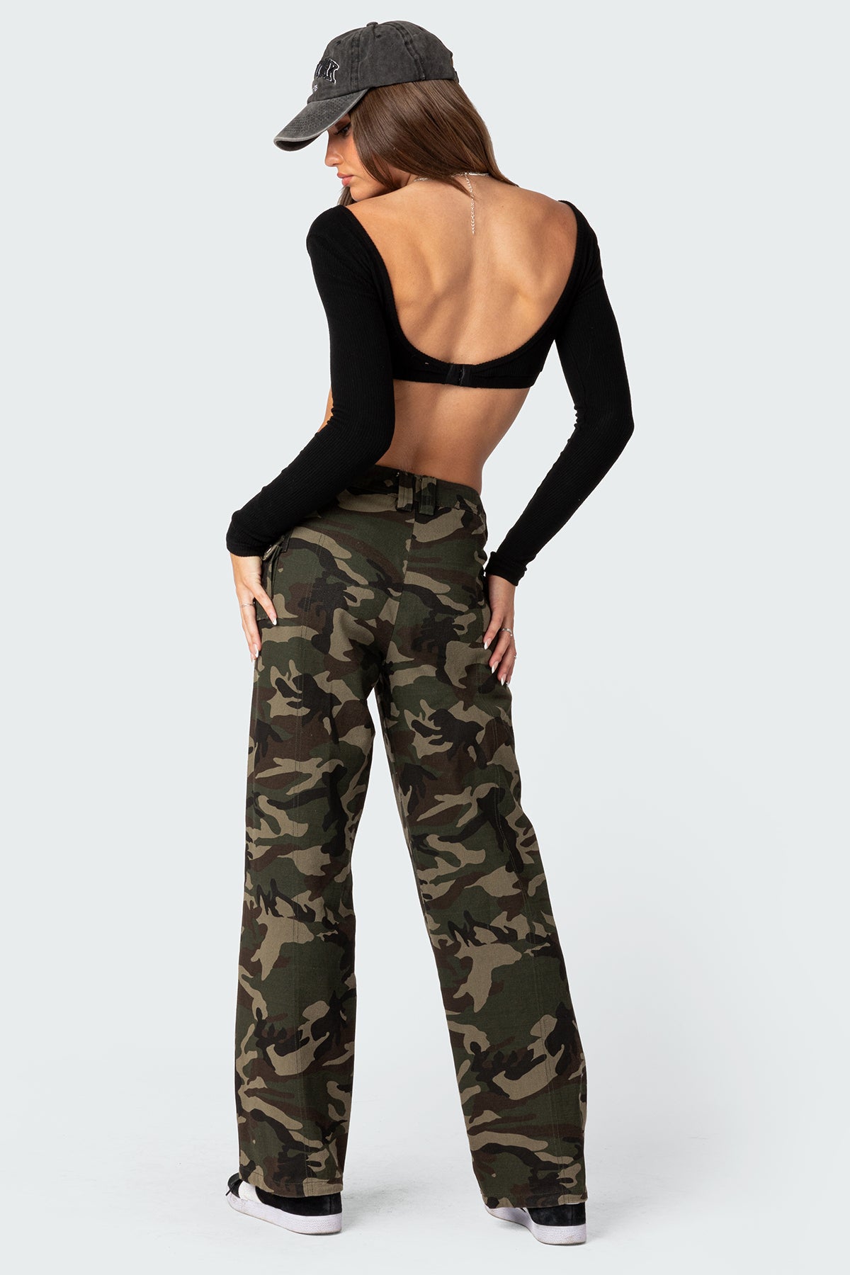 Sydney Ribbed Open Back Crop Top - Image 2