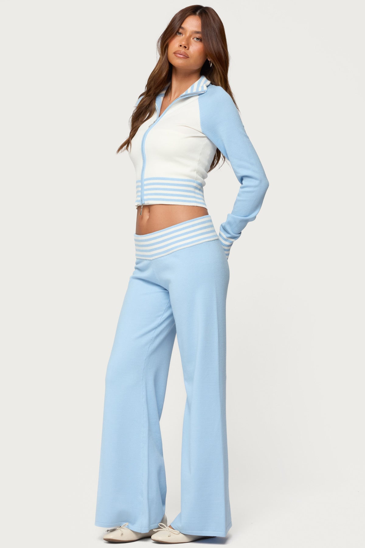 Clarisse Contrast Stripey Cardigan - Image 4