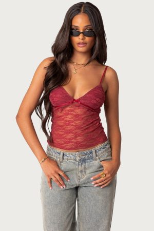 Eira Sheer Lace Tank Top