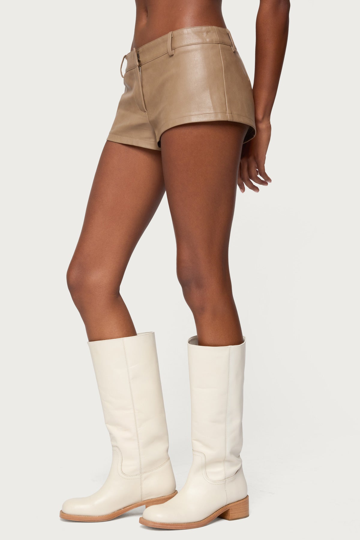 Melaney Faux Leather Micro Shorts - Image 4