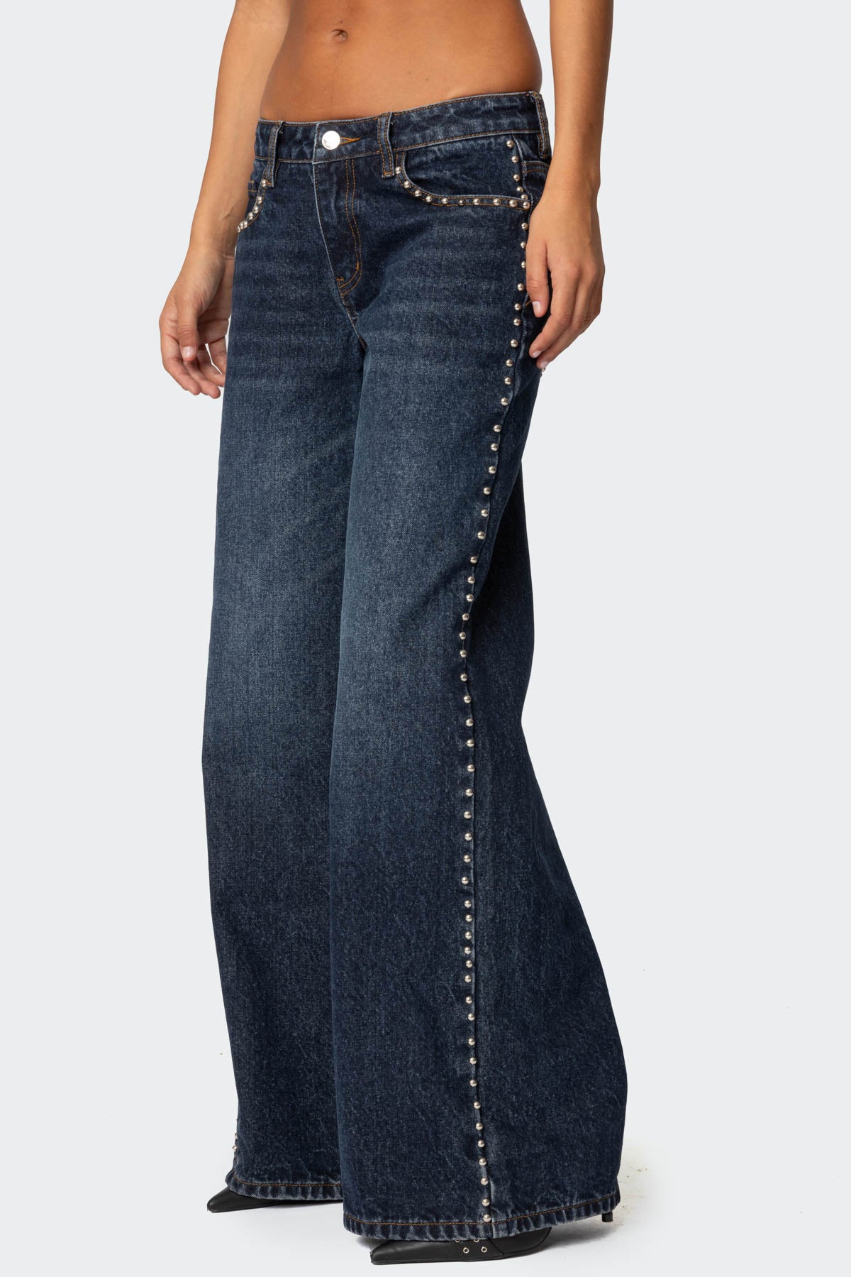 Stassie Studded Low Rise Baggy Jeans - Image 2