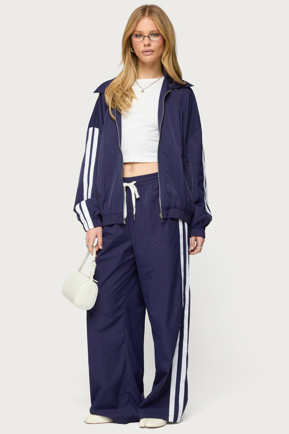 Kieran Stripey Nylon Track Jacket - Image 2
