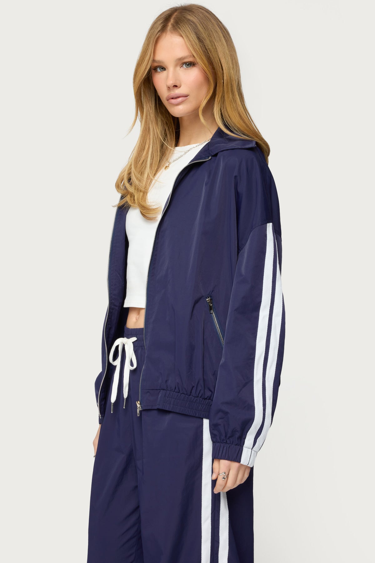 Kieran Stripey Nylon Track Jacket - Image 3
