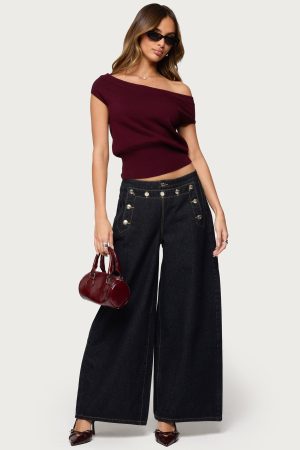 Frida Buttoned Low Rise Baggy Jeans