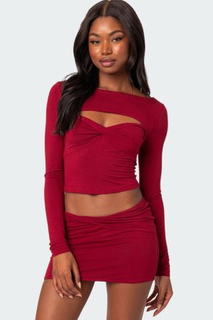 Lara Cut Out Twist Front Top