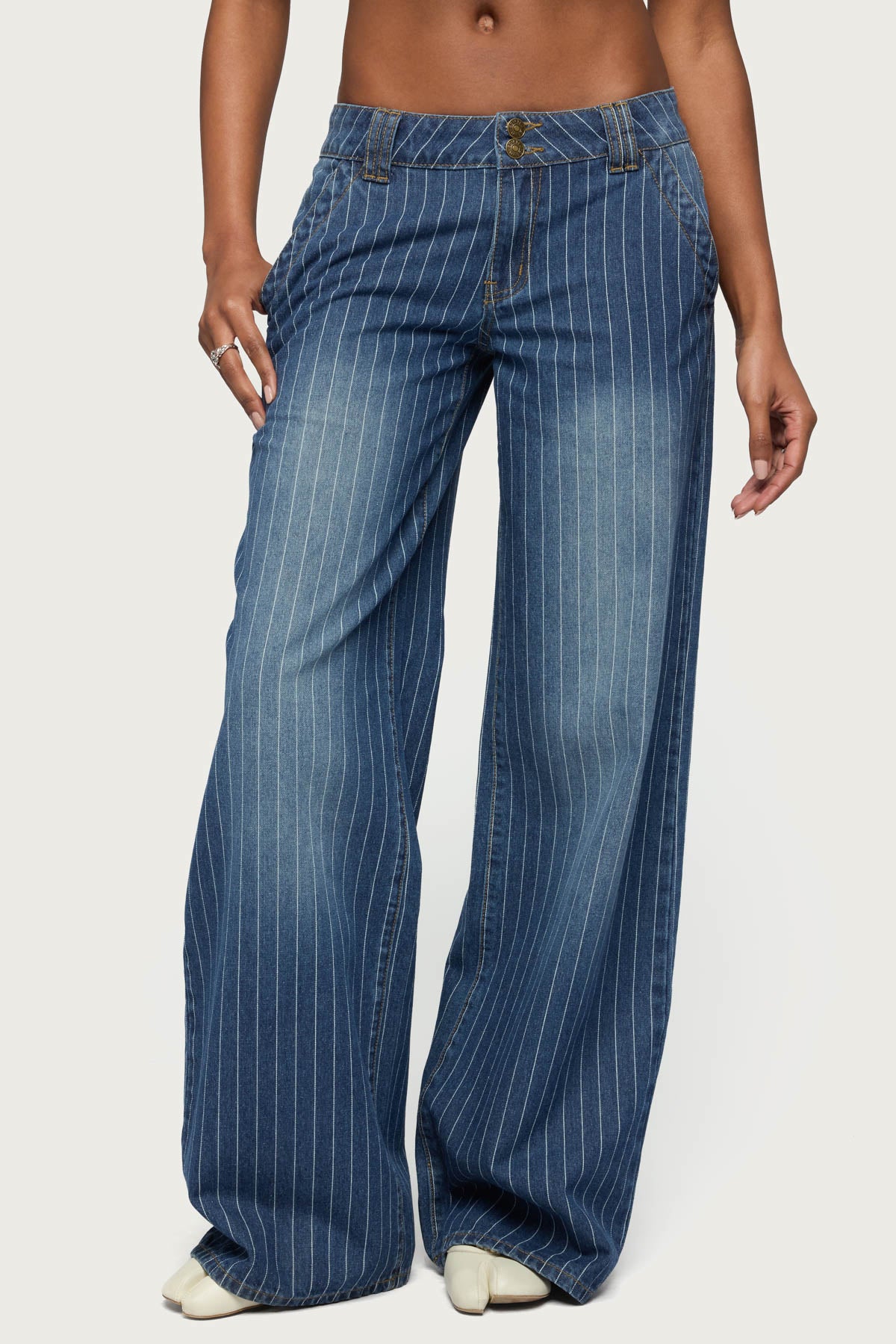 Tall Cory Striped Low Rise Baggy Jeans - Image 2