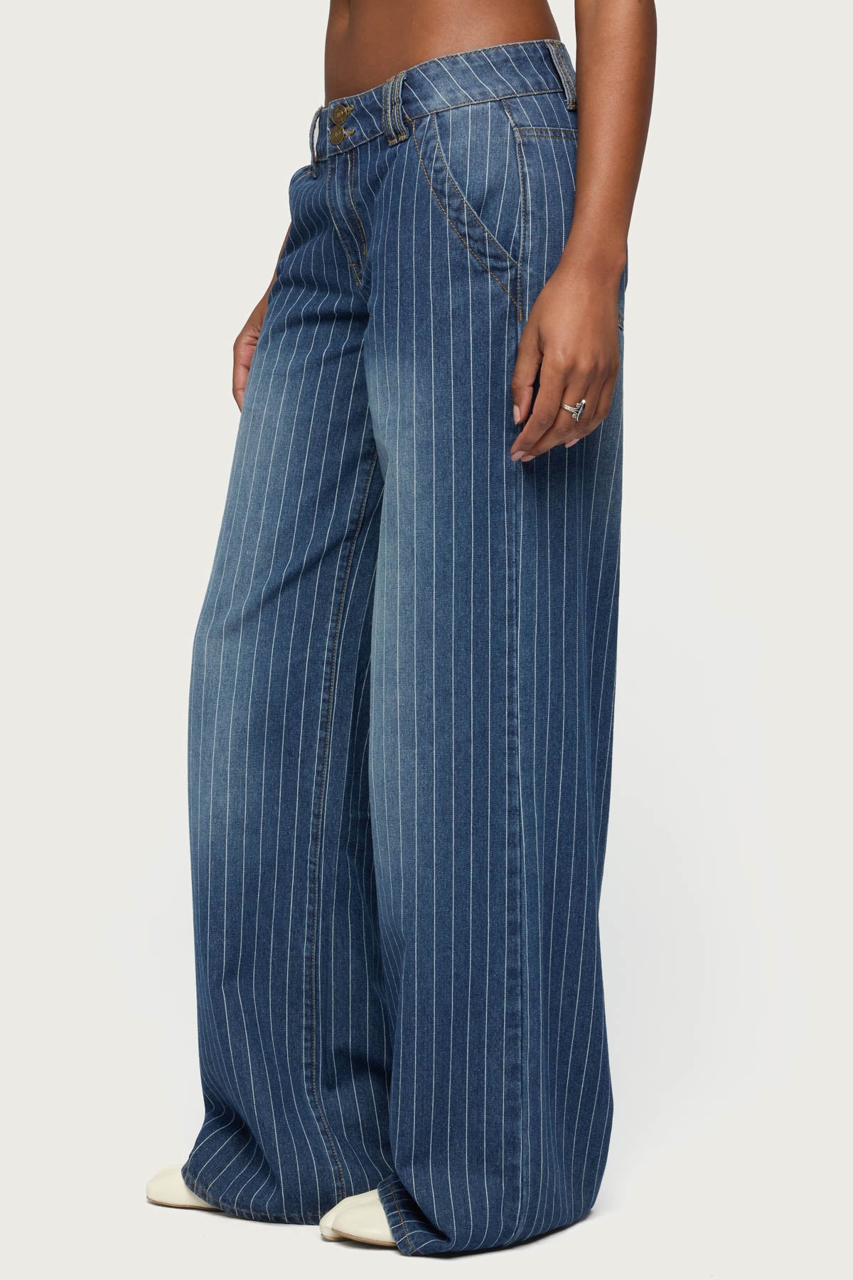Tall Cory Striped Low Rise Baggy Jeans - Image 3