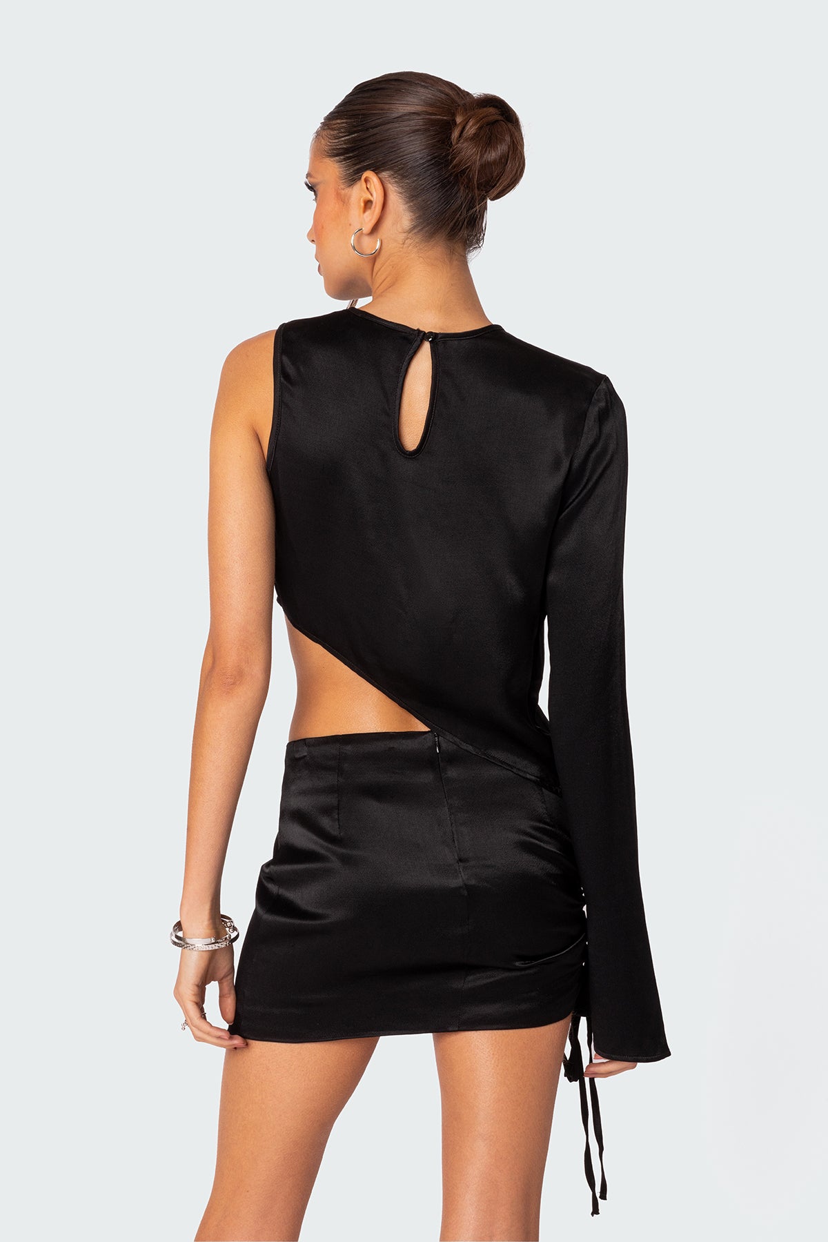 Solstice Asymmetric Satin Effect Top - Image 4
