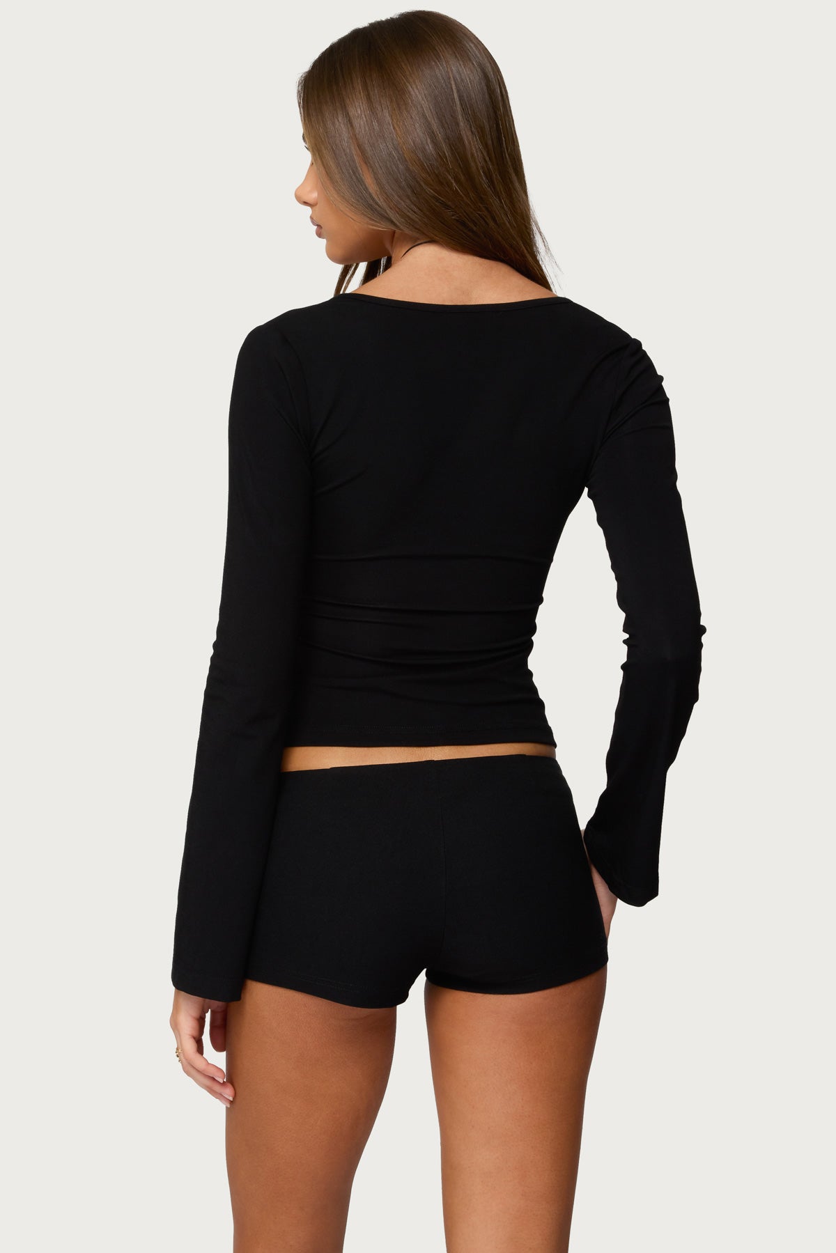 Kailee Cutout Long Sleeve Ribbed Top - Image 5