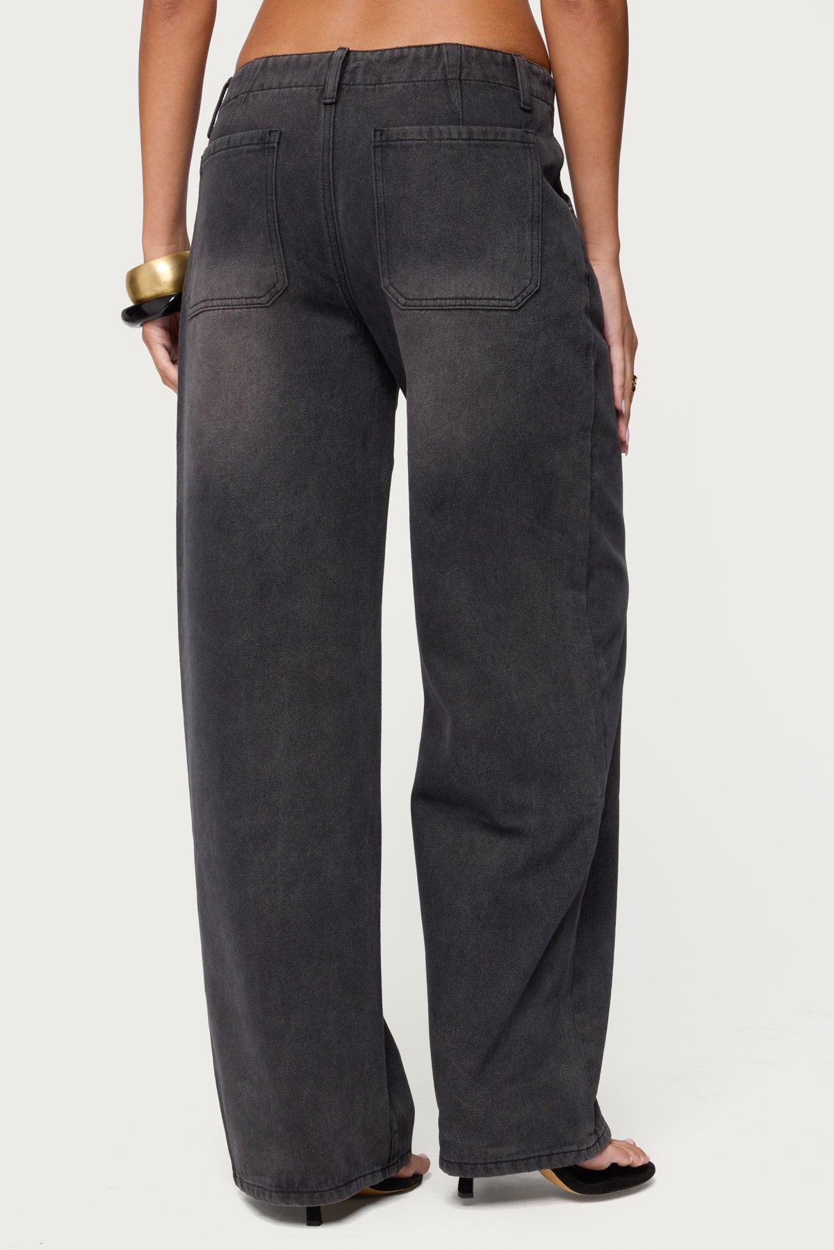 Aliyah Zip Low Rise Baggy Jeans - Image 4
