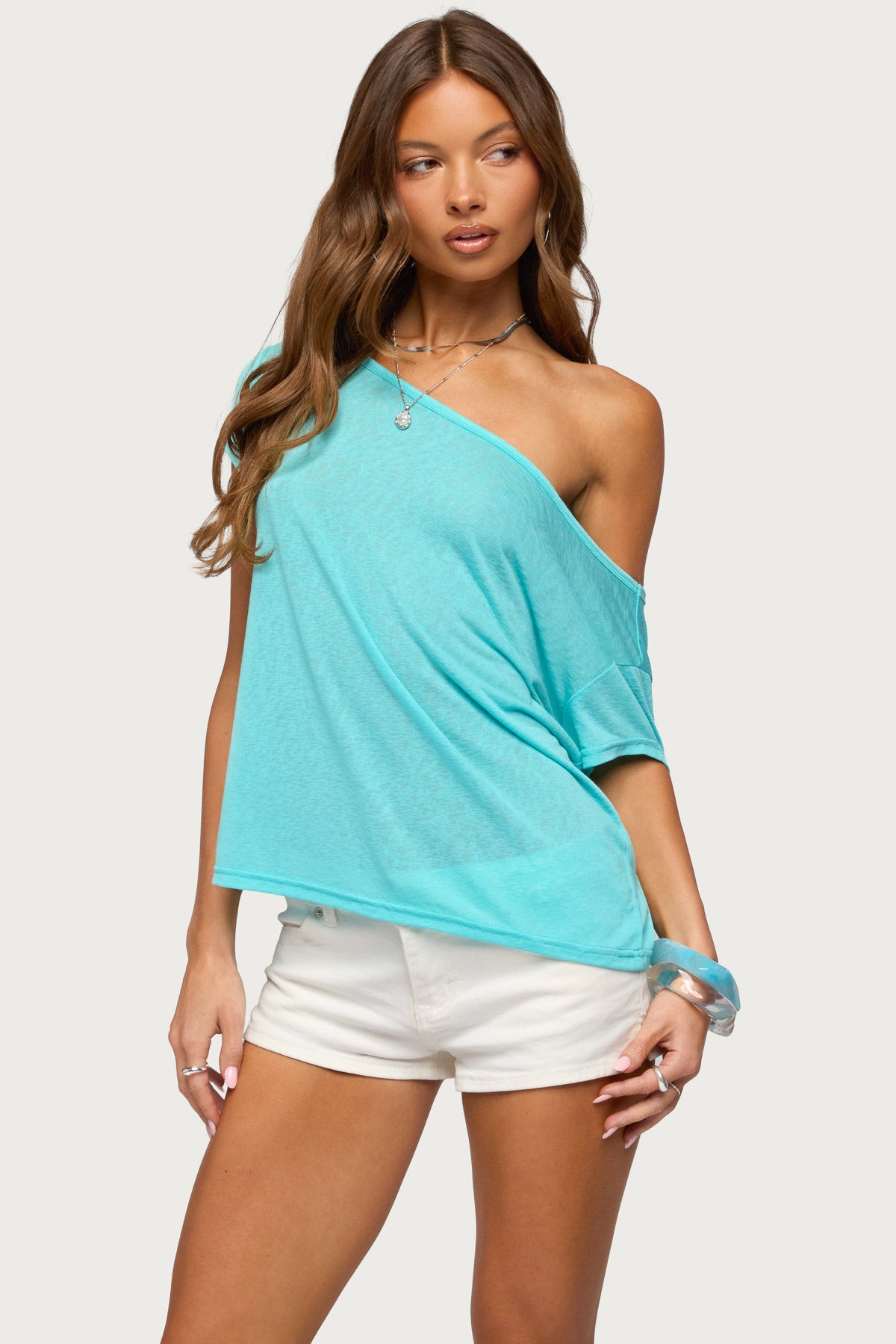 Amora Off Shoulder Sheer Top - Image 2