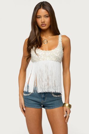 Petrah Sequin Fringed Bra Top